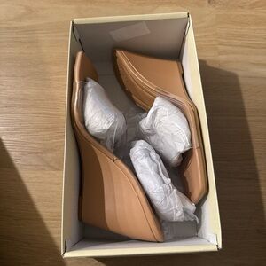 Open Edit Tan Wedge Heels